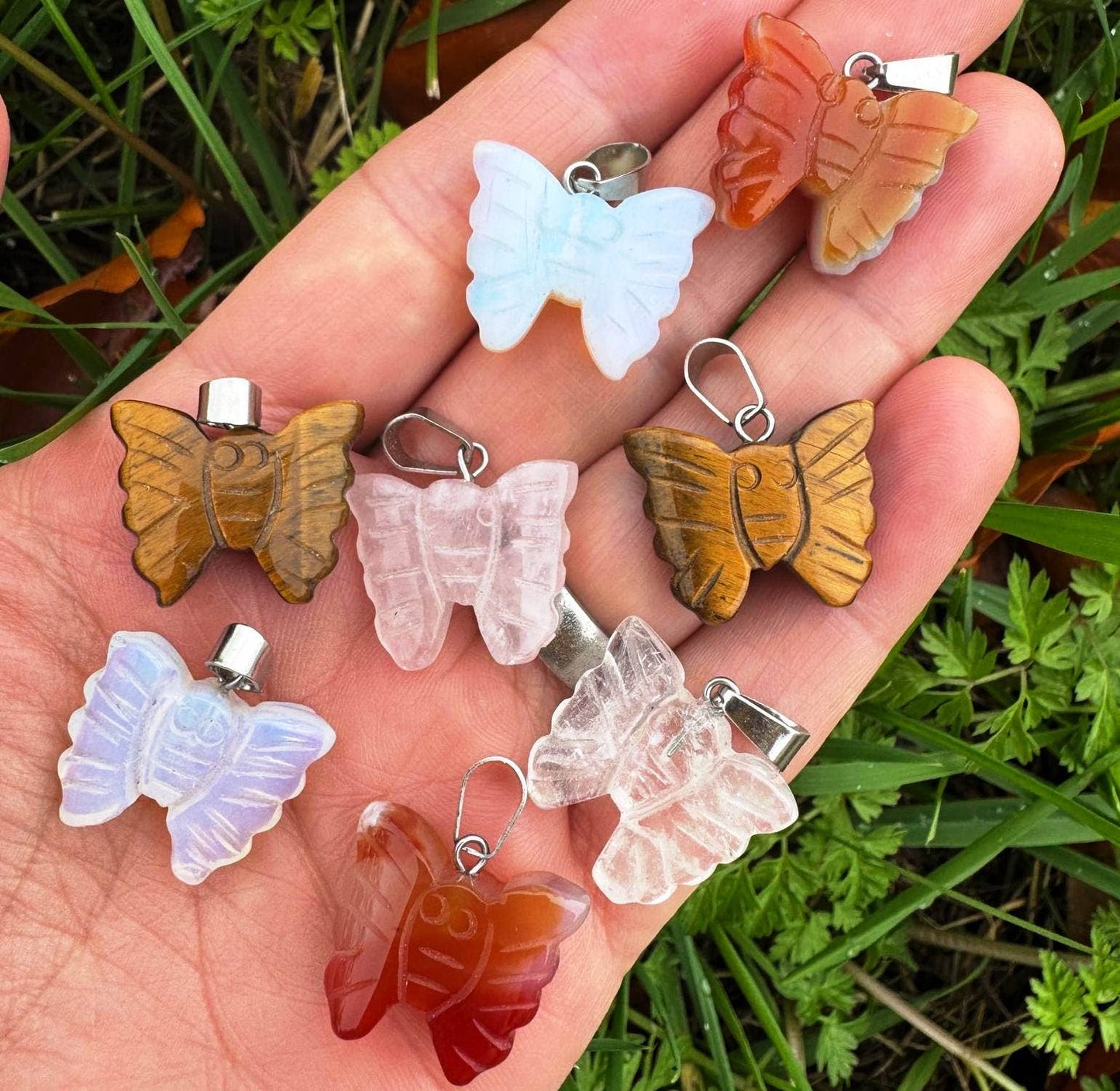 Crystal Butterfly pendant charm: 2cm