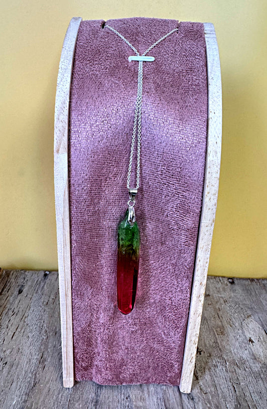 Unicorn Rainbow Quartz Pendant and chain- Green