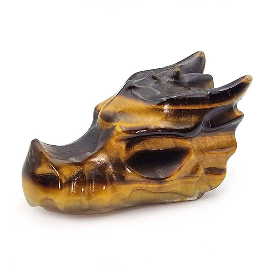 Tigers Eye Dragon Head carving