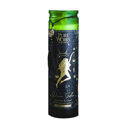 Tall Jar Candle-Esoteric Divine Goddess Jasmine and Oud
