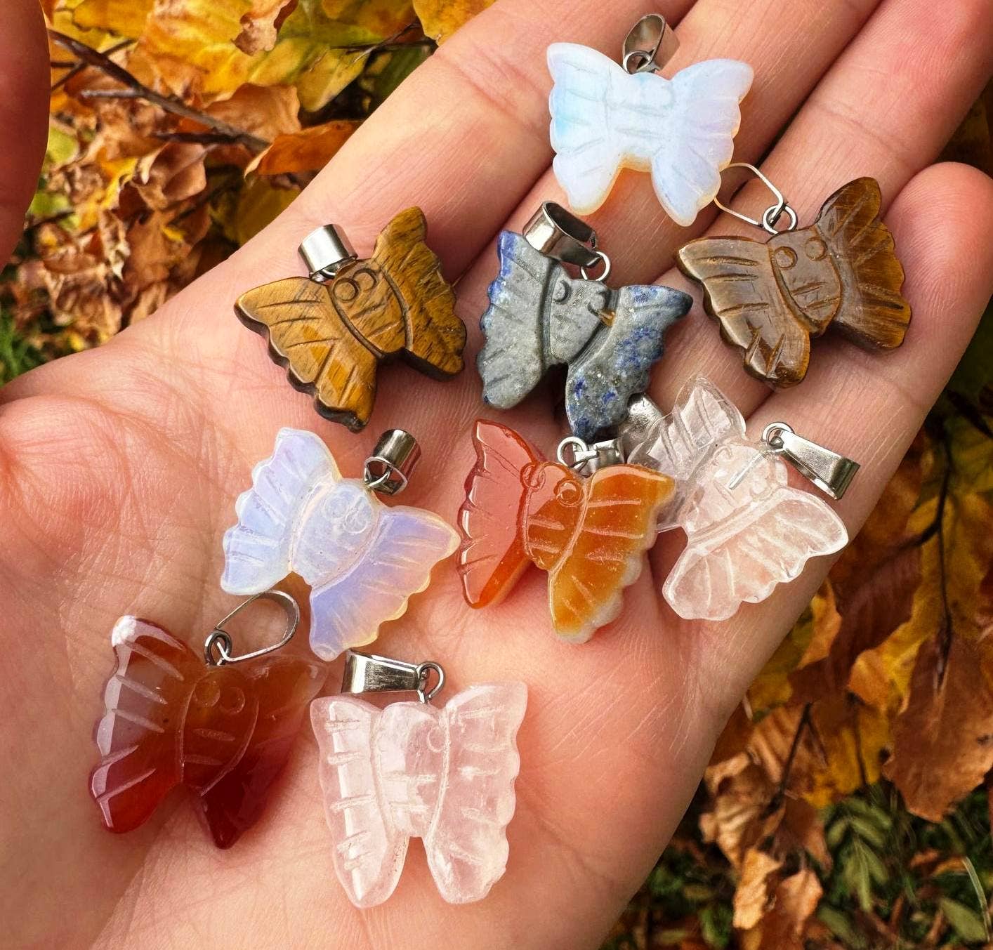 Crystal Butterfly pendant charm: 2cm