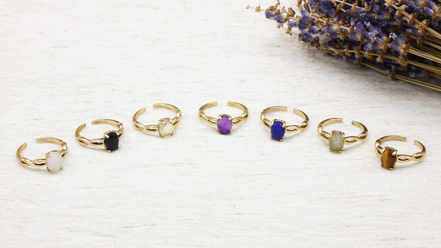 Citrine Crystal Stone Ring