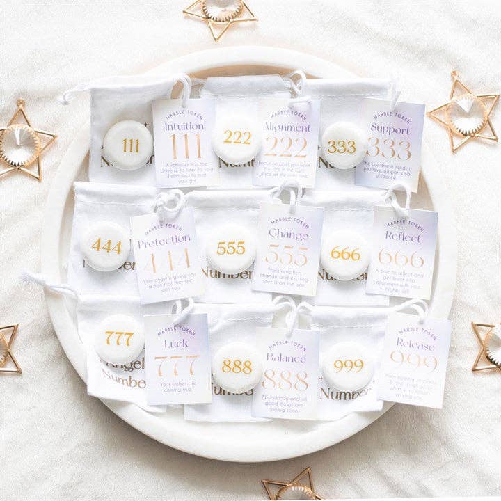 Angel Number Marble Token Keepsake