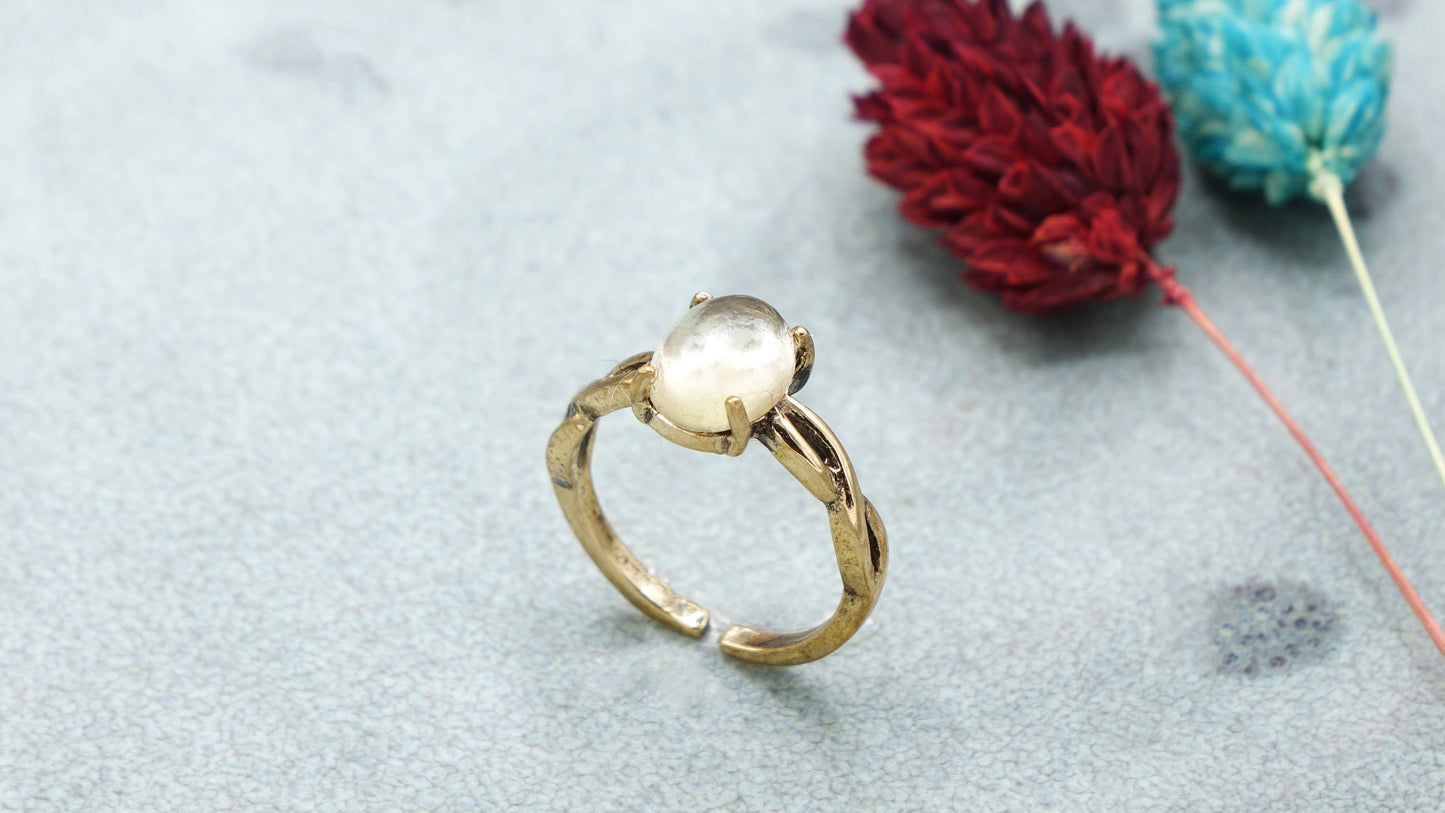 Citrine Crystal Stone Ring