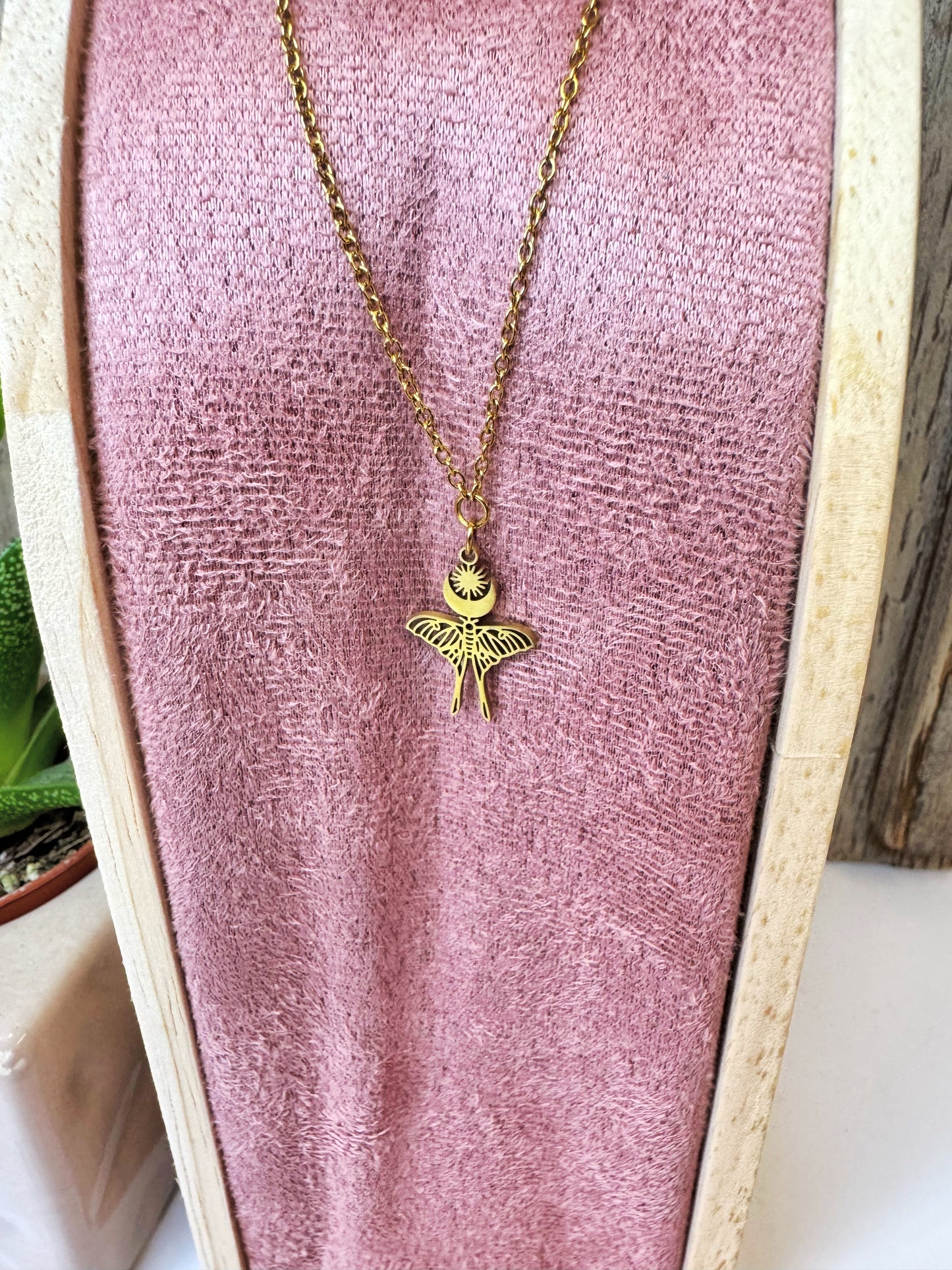Lunar Moth delicate necklace