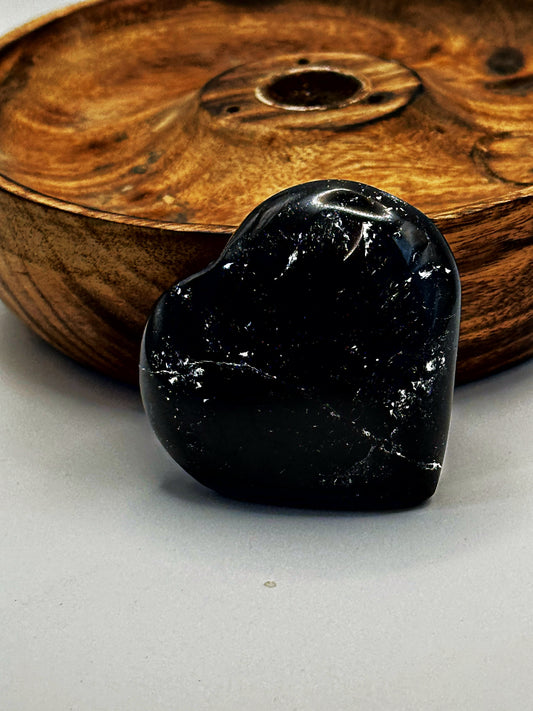 Black Tourmaline Crystal Heart- 5cm