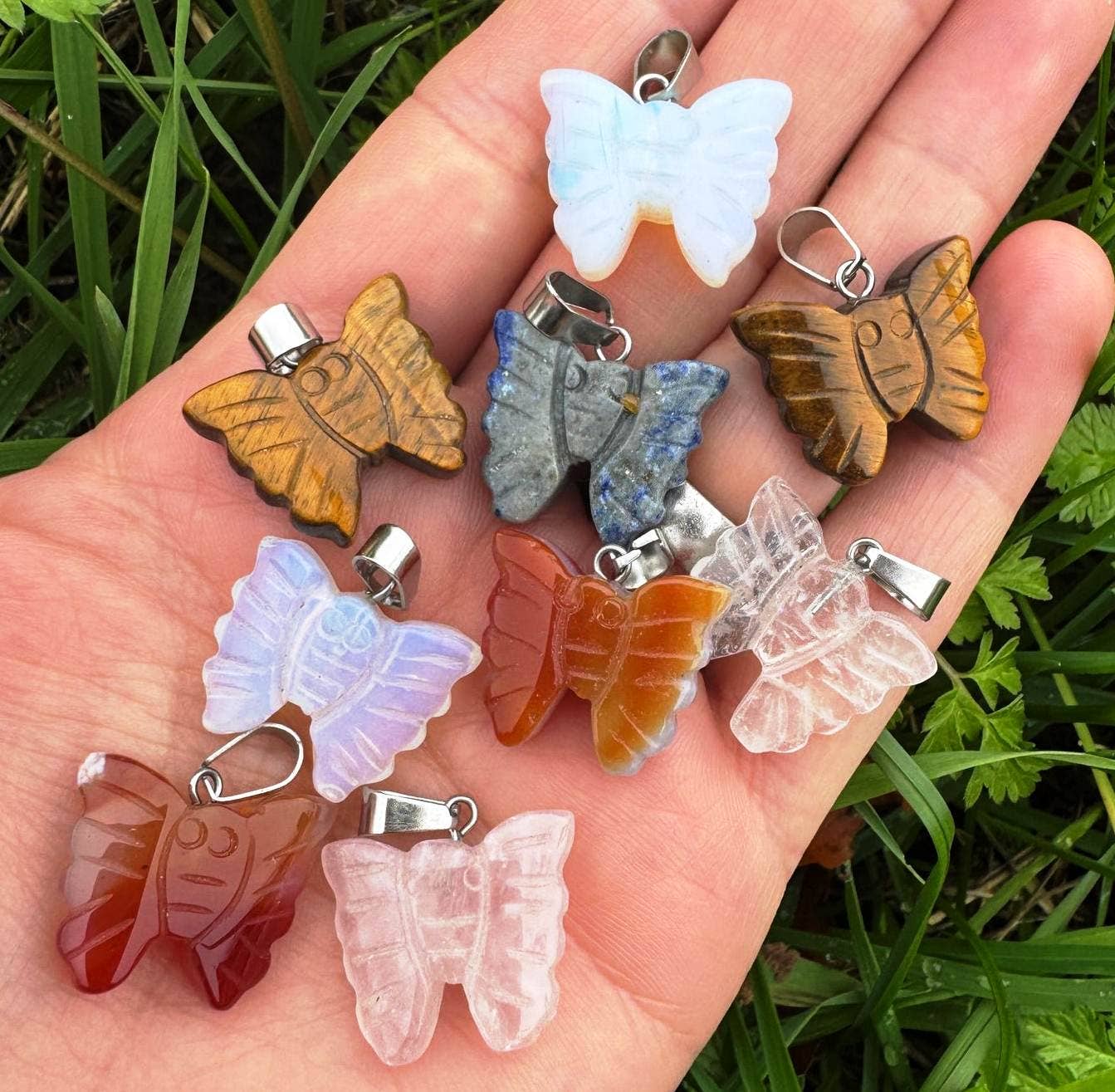 Crystal Butterfly pendant charm: 2cm