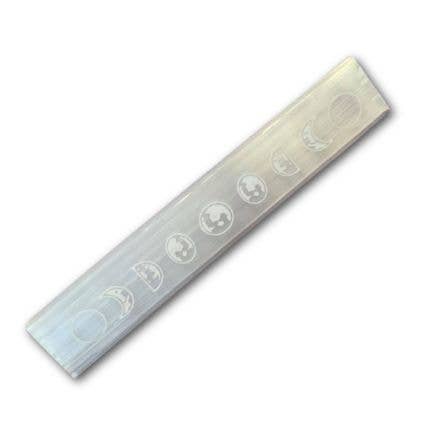 Selenite Flat Wand - Lunar Cycle Design
