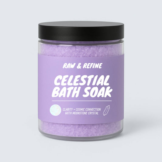 Celestial Bath Soak - Clarity & Cosmic Connection Bath Salts - Moonstone Crystal Infused