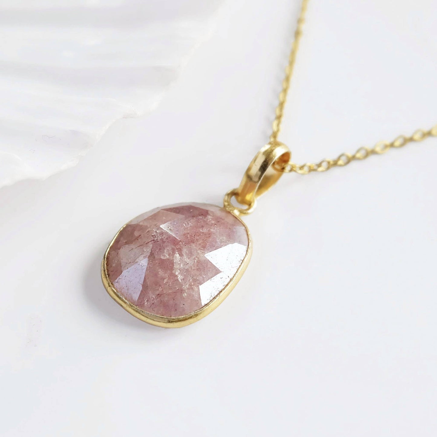 Peach Moonstone Necklace