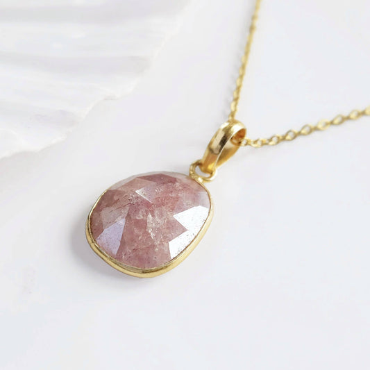 Peach Moonstone Necklace