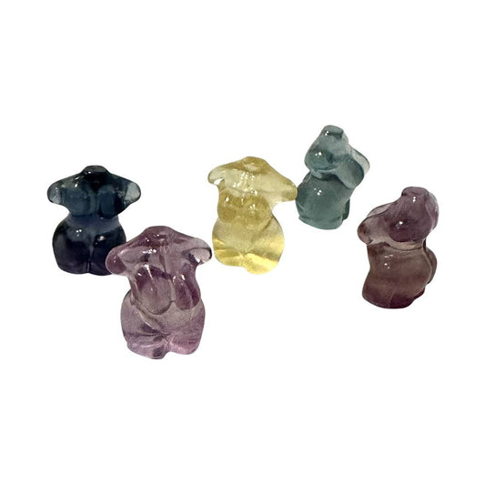 Rainbow Fluorite Female Torso Mini Carving - Single piece