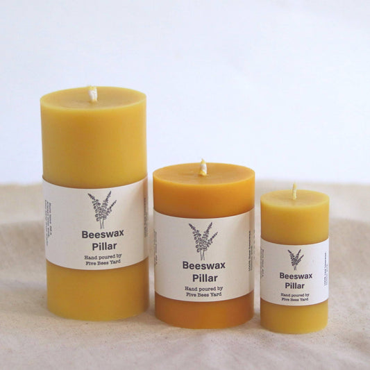 Beeswax Pillar Church Candle | 5cm (h)x 4.5cm (w)