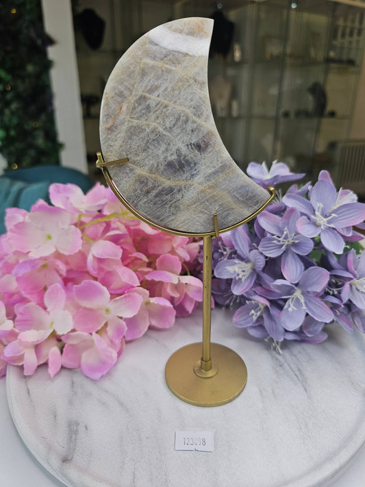 Moonstone Moon on Stand