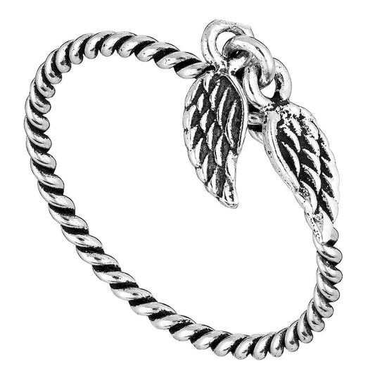 Angel Wings Charm Ring: Medium Ring