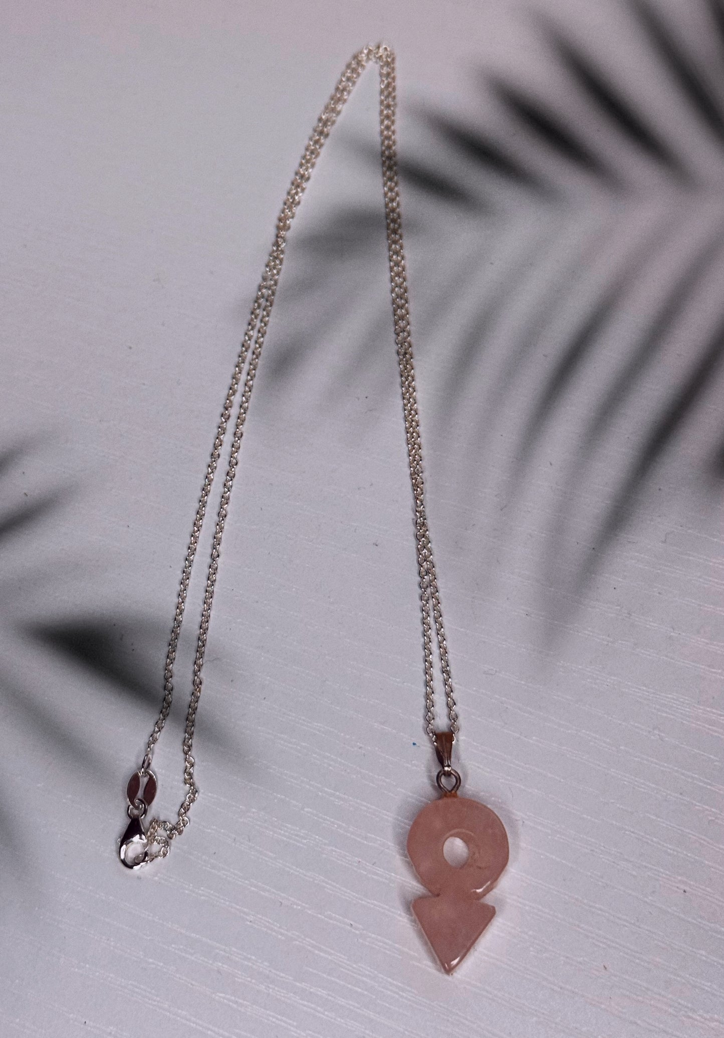 Rose Quartz Male Gender Symbol and Chain