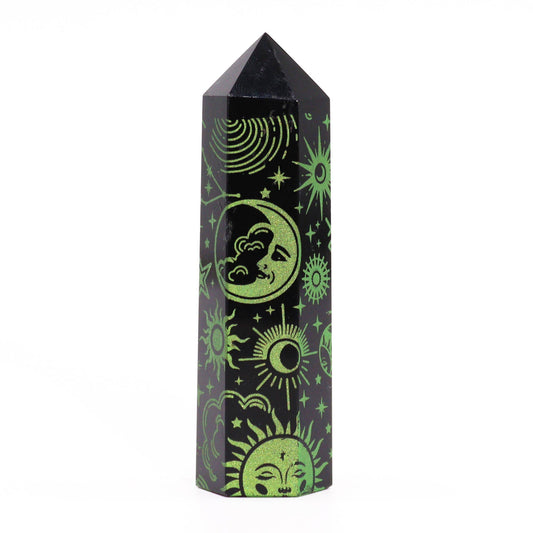 Mystic Story Black Obsidian Points - Forest Green