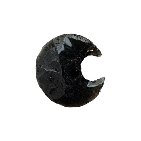 Black Obsidian Faceted Crescent Moon, 3x2cm