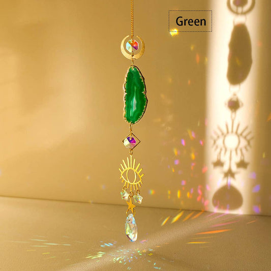 Agate Sun Catcher Hanging - Green