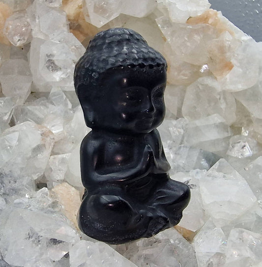 Black Obsidian Buddha carving
