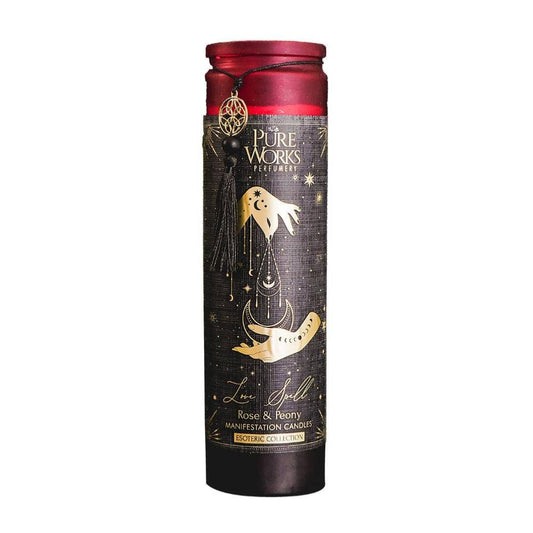 Tall Jar Candle-Esoteric Love Spell Rose and Peony