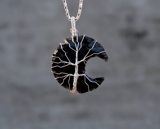 Black Obsidian Moon Necklace