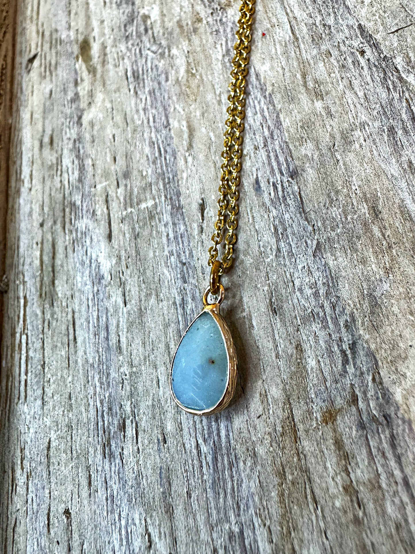 Dainty Drop Necklace: Amazonite