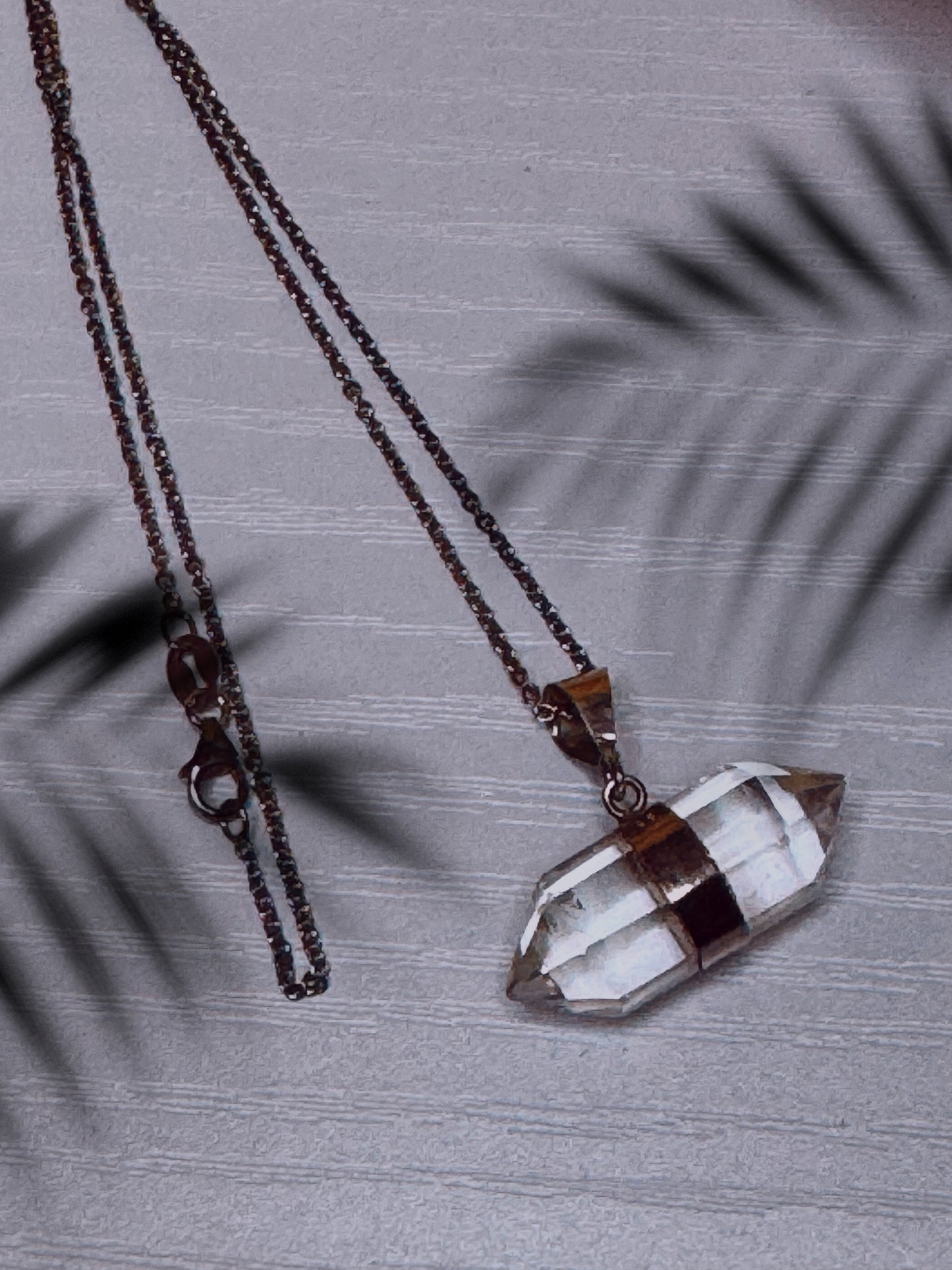 Clear Quartz double terminated necklace