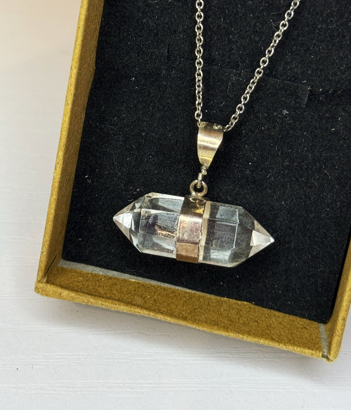 Clear Quartz double terminated necklace