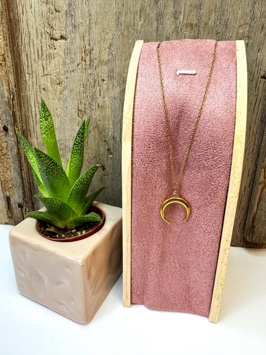 Crescent Moon Necklace- Gold Plated