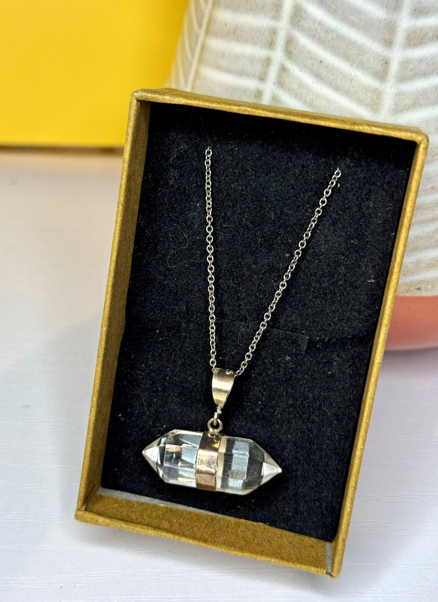 Clear Quartz double terminated necklace