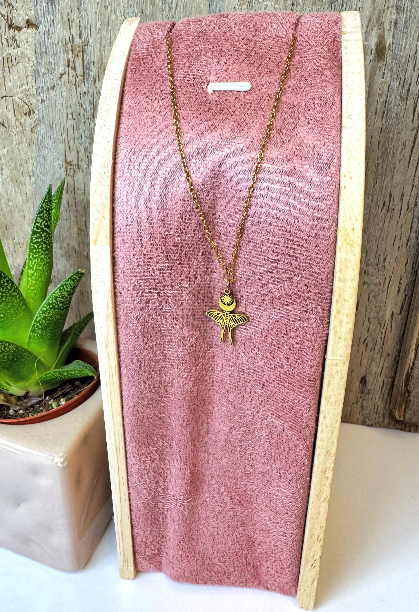 Lunar Moth delicate necklace