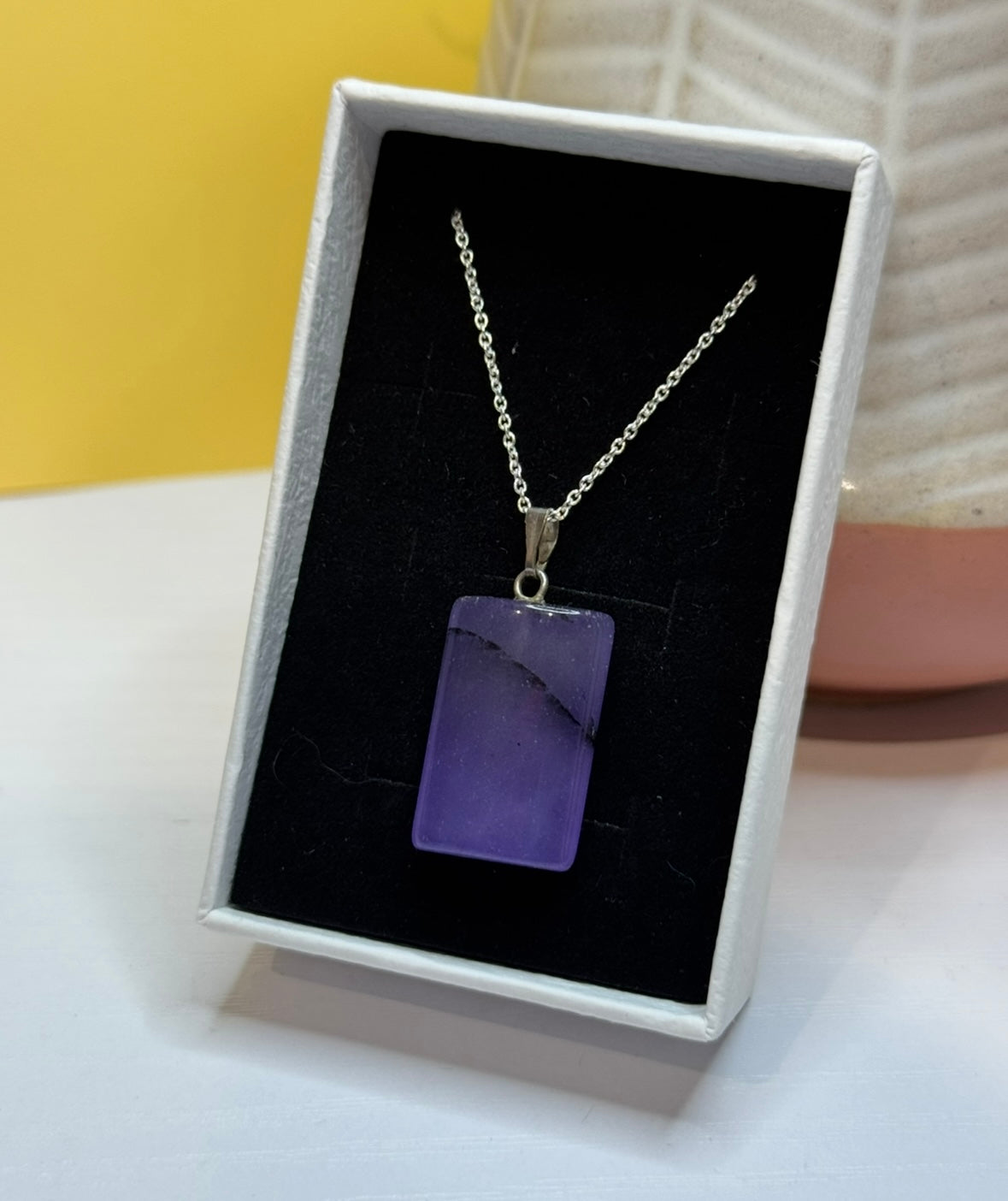 Coloured Crystal Pendant and Chain
