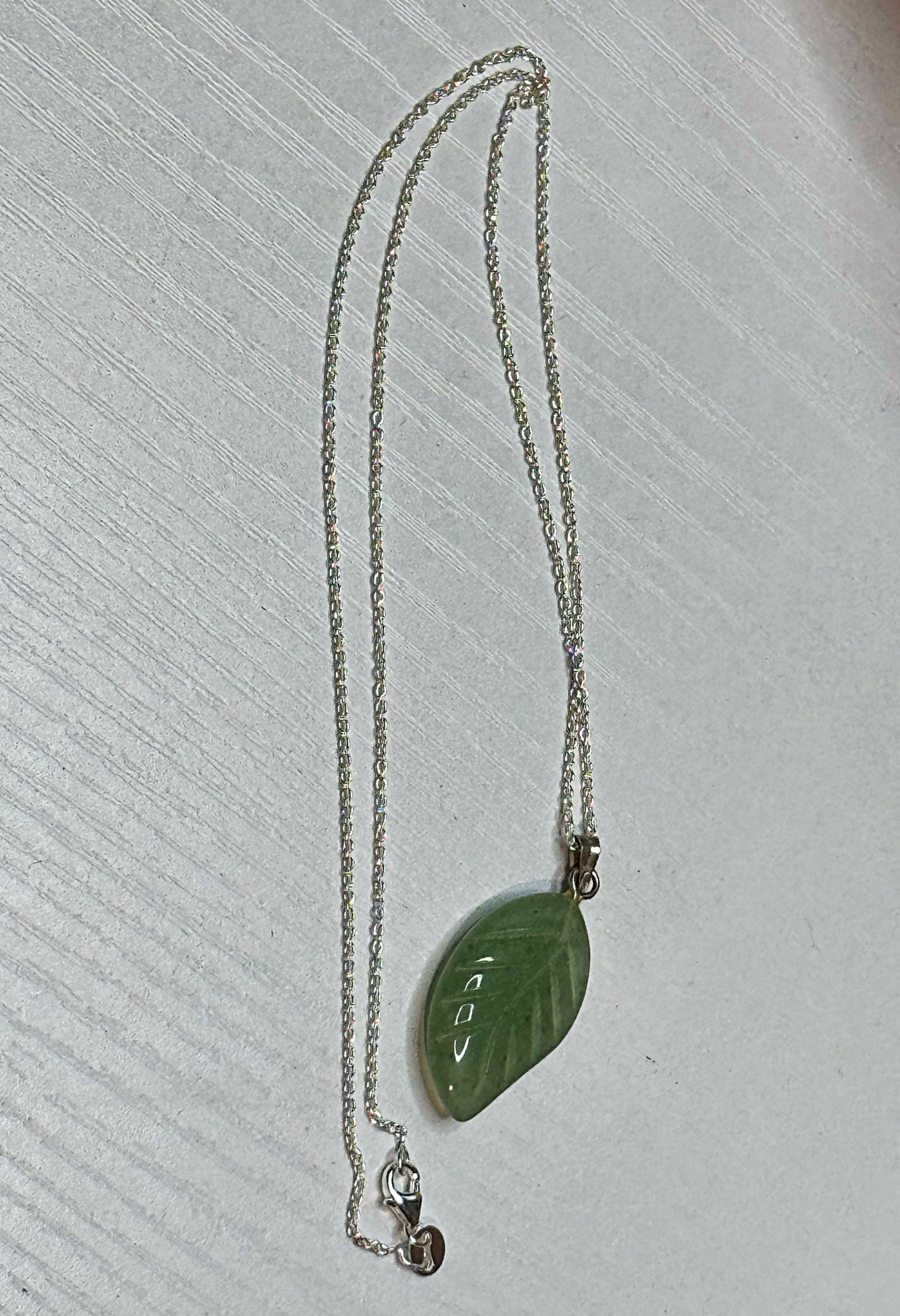Green Aventurine leaf necklace