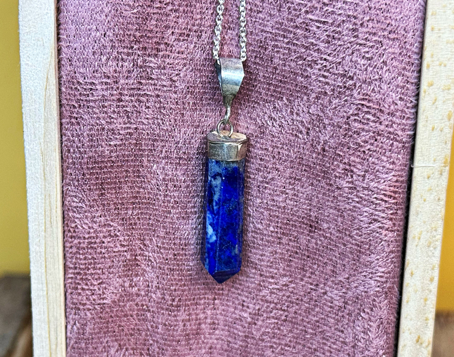 Lapis Lazuli drop pendant and chain