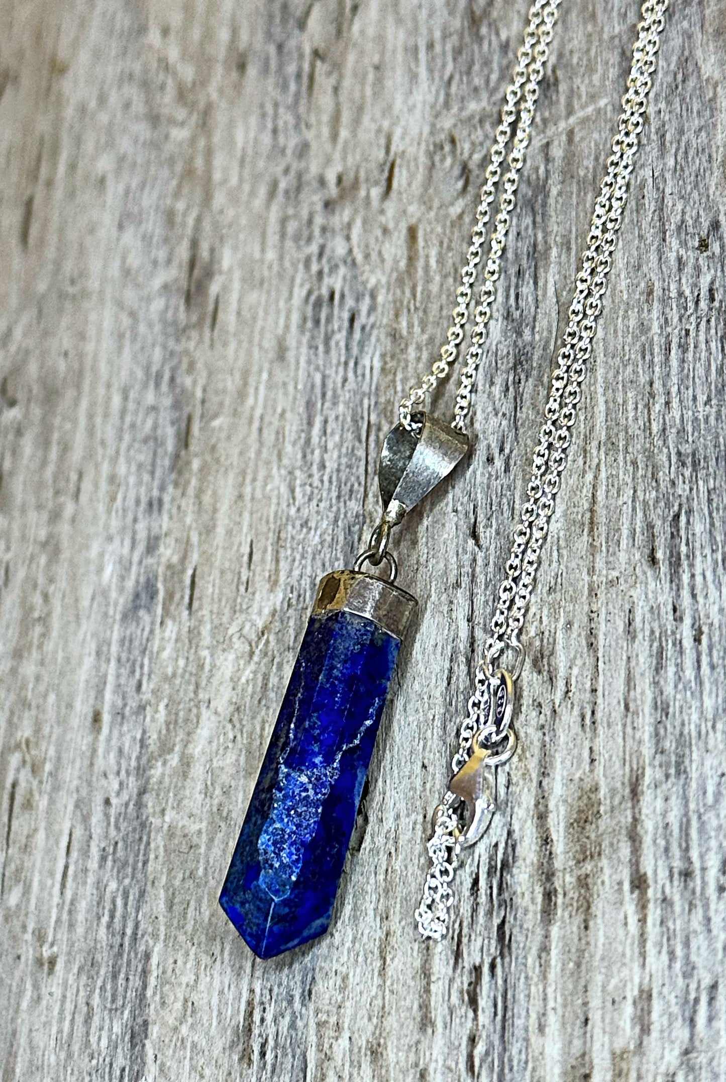 Lapis Lazuli drop pendant and chain