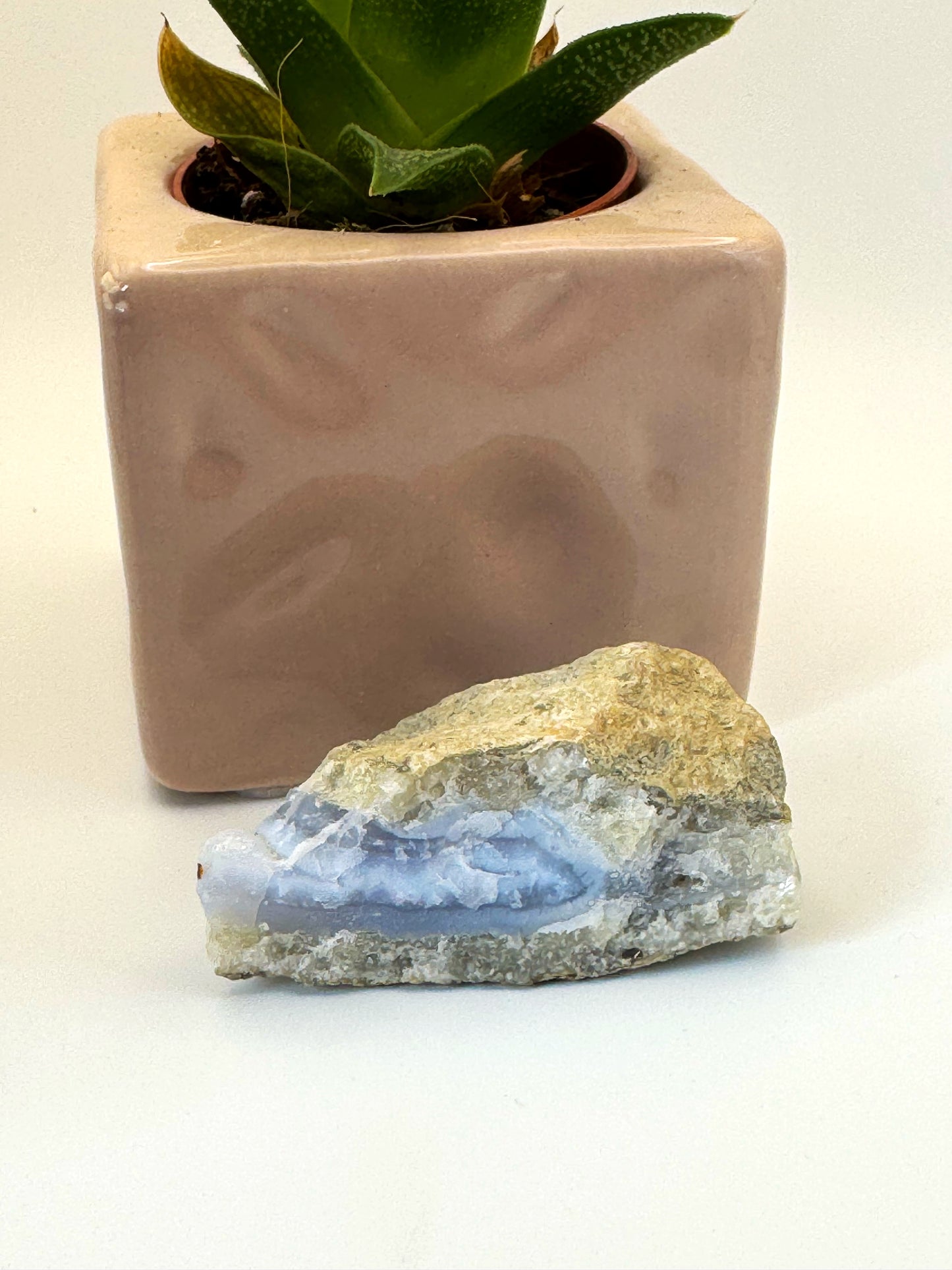 Rough blue lace agate piece