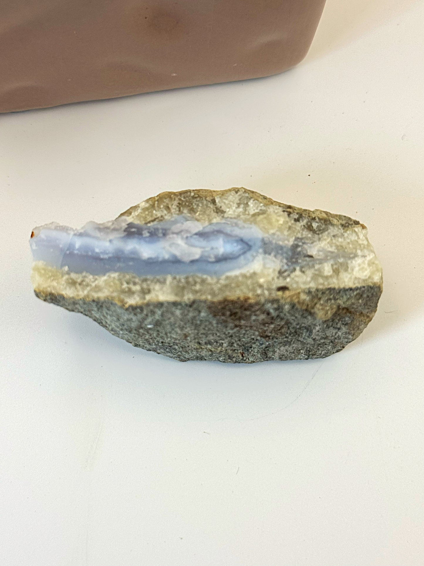 Rough blue lace agate piece