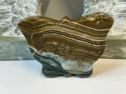 Ocean Jasper Crystal Butterfly Carving - A