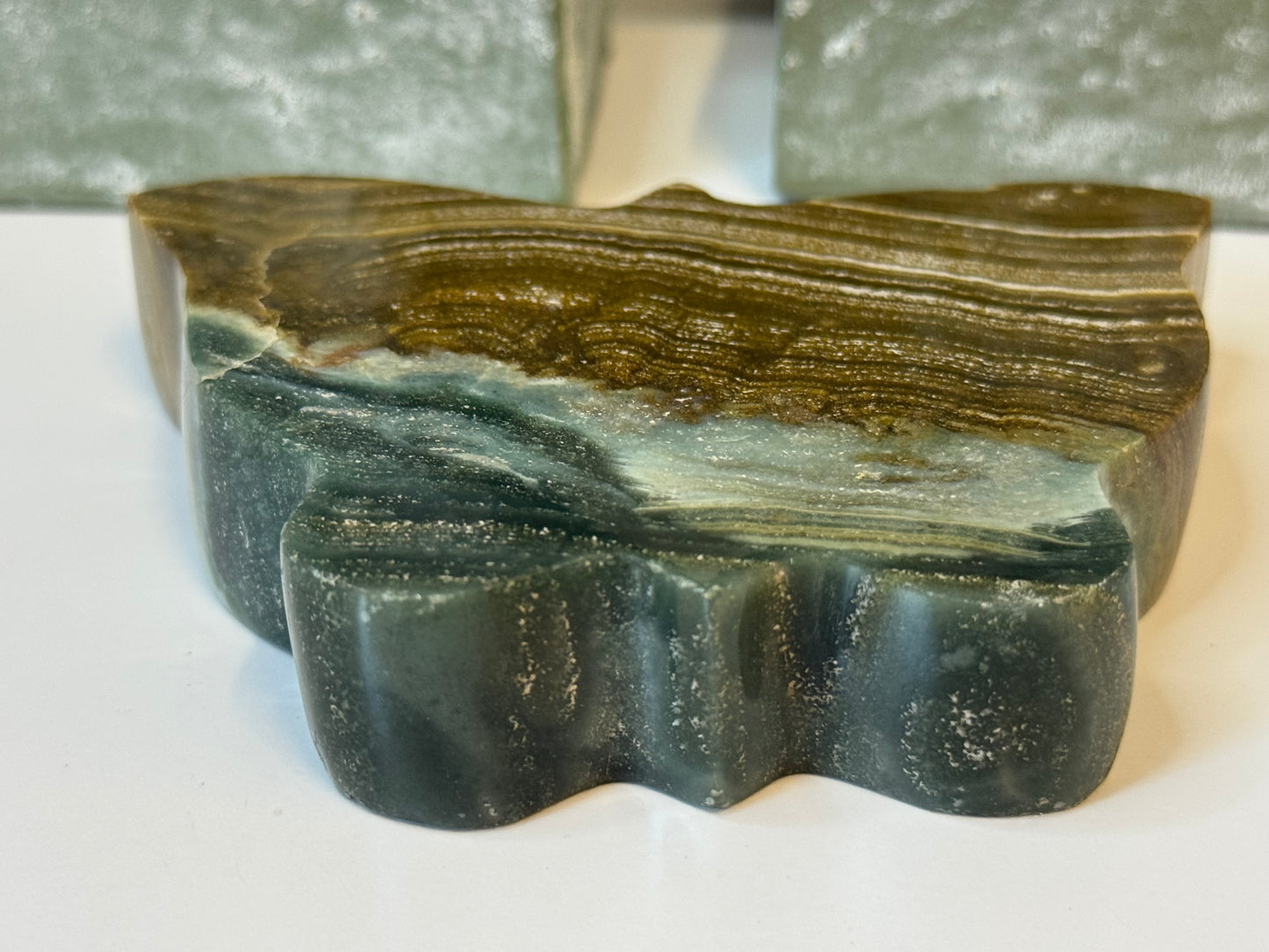 Ocean Jasper Crystal Butterfly Carving - A