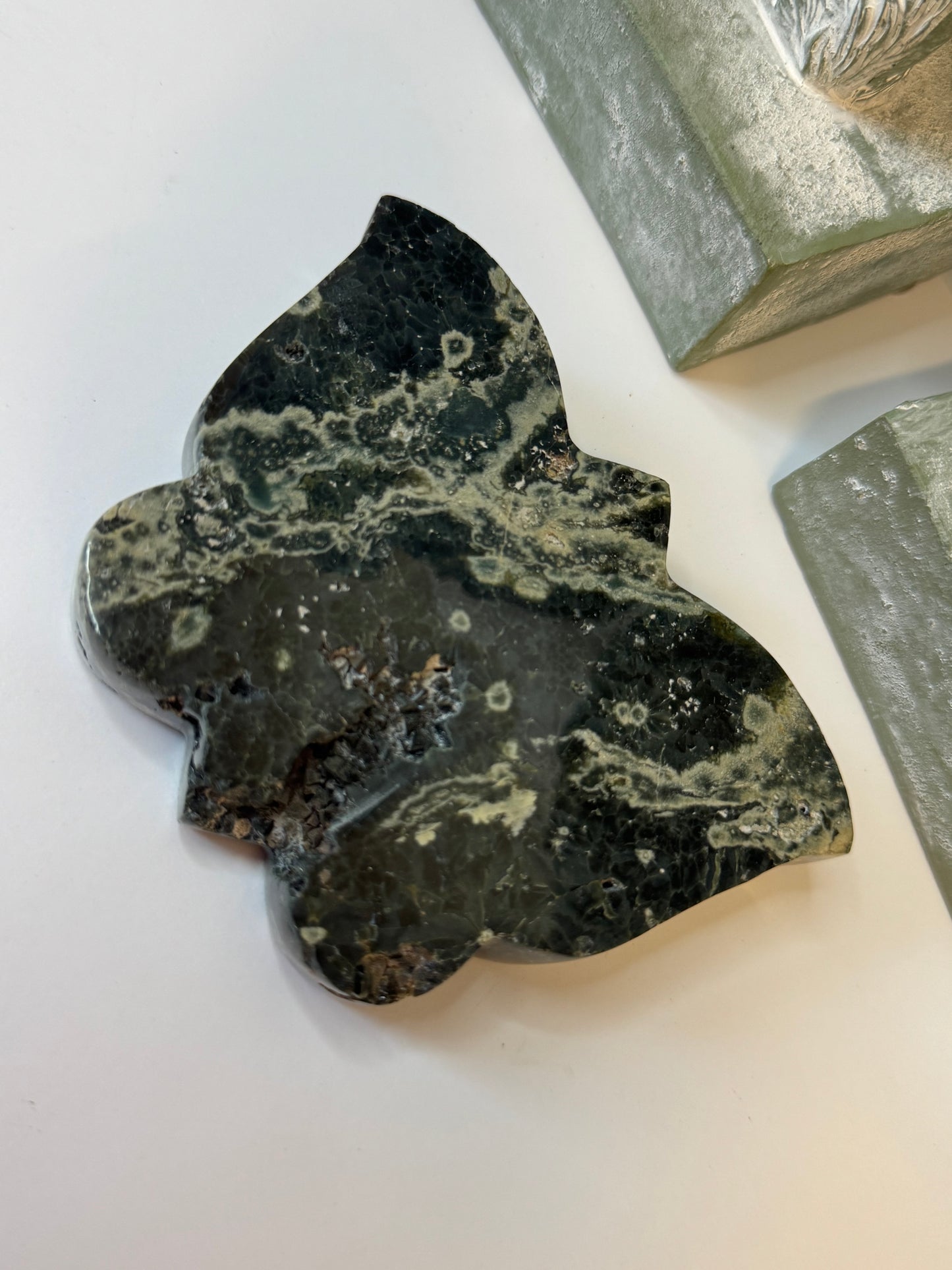 Ocean Jasper Crystal Butterfly Carving - B