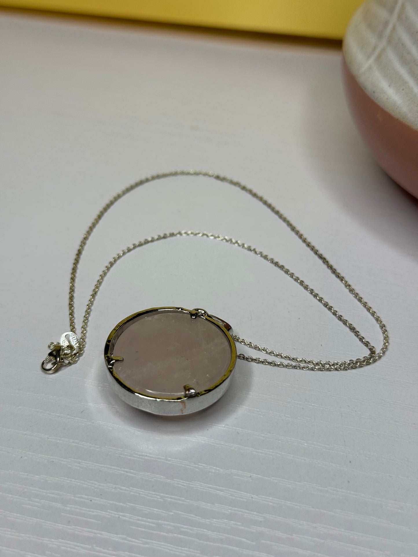 Rose Quartz Tree of Life pendant and chain