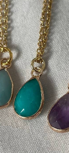 Drop Pendant Necklace: Turquoise