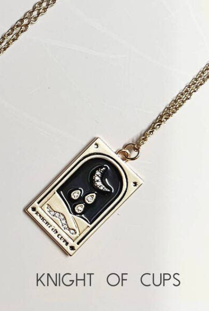 Tarot Pendant Necklace Enamelled With Gemstones: Knight of Cups