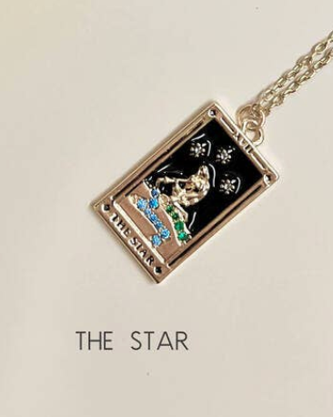 Tarot Pendant Necklace Enamelled With Gemstones: The Star