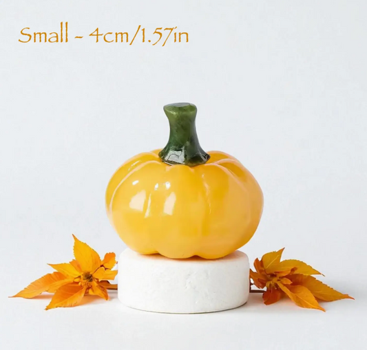 Halloween Yellow Calcite Crystal Pumpkin Carving, 4cm