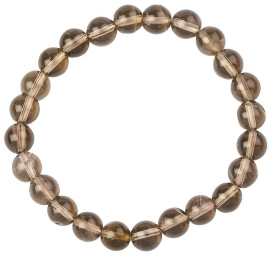 8mm Smoky Quartz Bead Bracelet