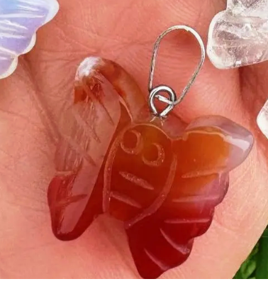 Crystal Butterfly pendant charm: 2cm