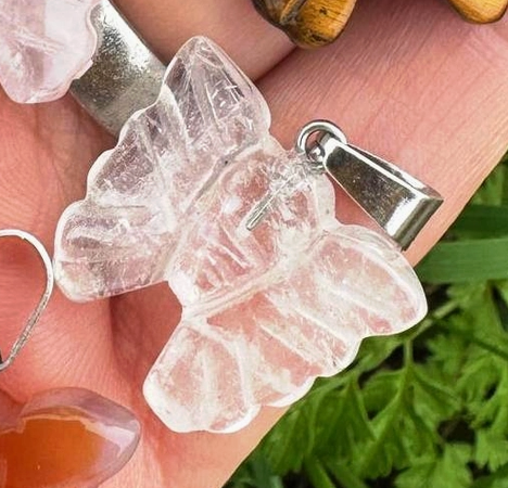 Crystal Butterfly pendant charm: 2cm