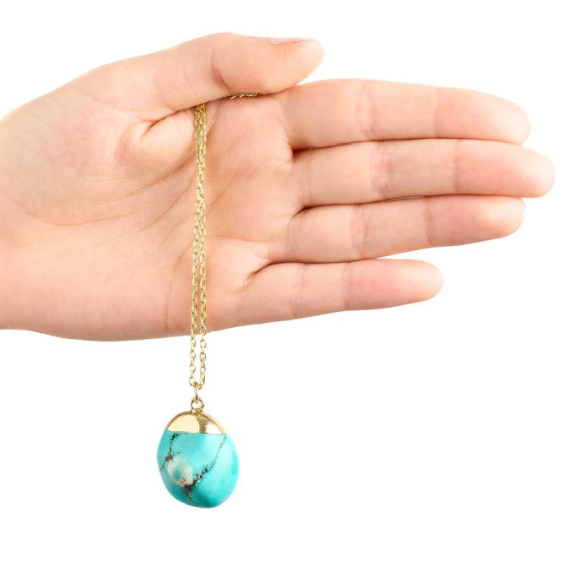 Gold Plated Tumblestone Necklace 18"